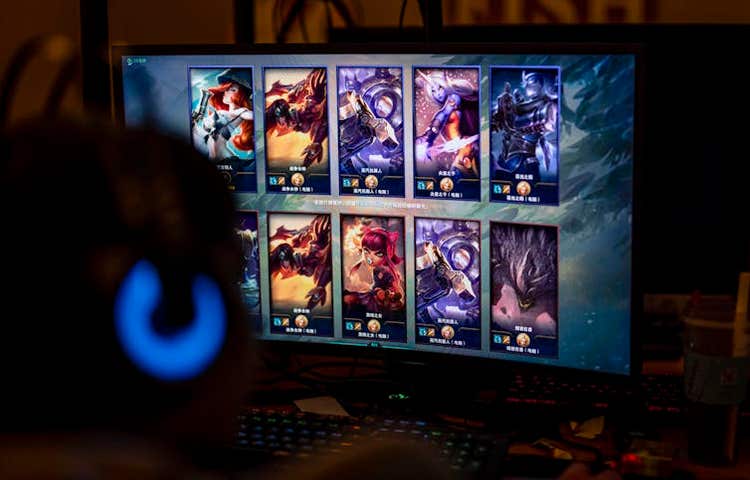 A man plays a video game.