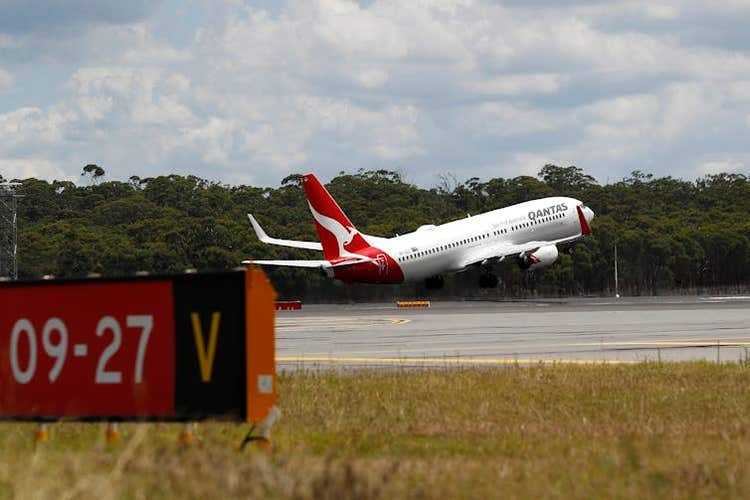Plane taking off from runway