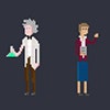 Small graphic of a waiter and a teacher