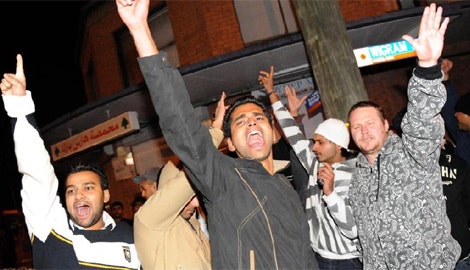 Indian youths protest against Lebanese gangs in the author�s haunt of Western Sydney. Image thanks to AFP.