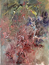 Chen Ping's painting: Red Flower Tree, Yellow Bird, Complex Emotions, 2012.