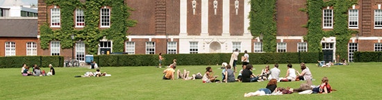 People sitting on the grass at Goldsmiths