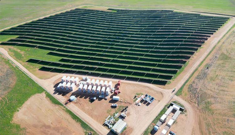 solar farm with battery