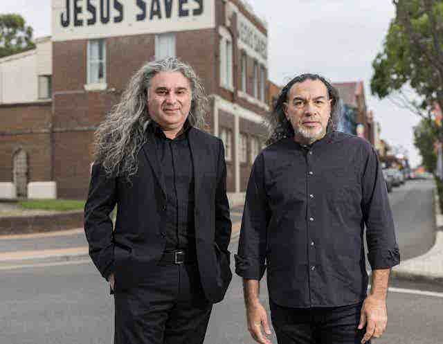 Curator Michael Dagostino, left, and artist Khaled Sabsabi.