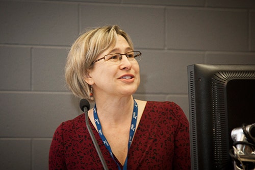 Associate Professor Megan Watkins presenting at the Rethinking Multicultural Education: Research, Policy, Practice Conference