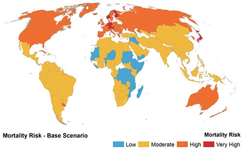 Mortality risk map