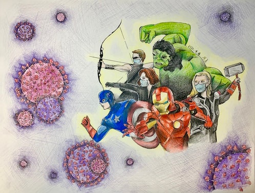 Artwork from the Coronavirus in Children’s Eyes exhibition