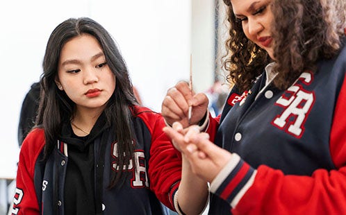 Students take part in practical activites as part of the conference.