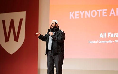 Mr Ali Faraj, Head of Community, GWS Giants delivered the keynote address.