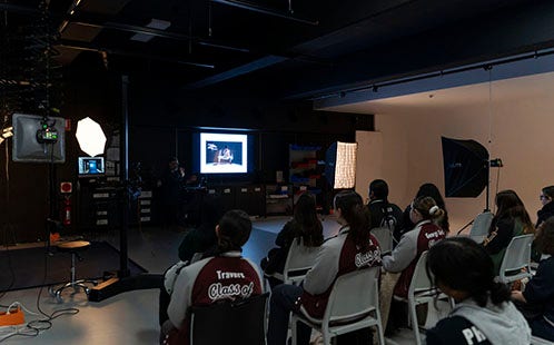 Students seeing Western Sydney University teaching facilities in action.