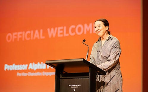 Professor Alphia Possamai-Inesedy, Pro Vice-Chancellor (Engagement and Advancement) delived the opening address.
