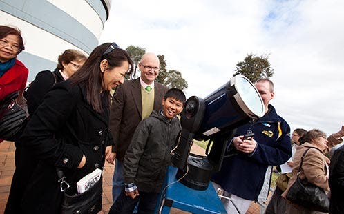 Observatory Viewing through Telescope