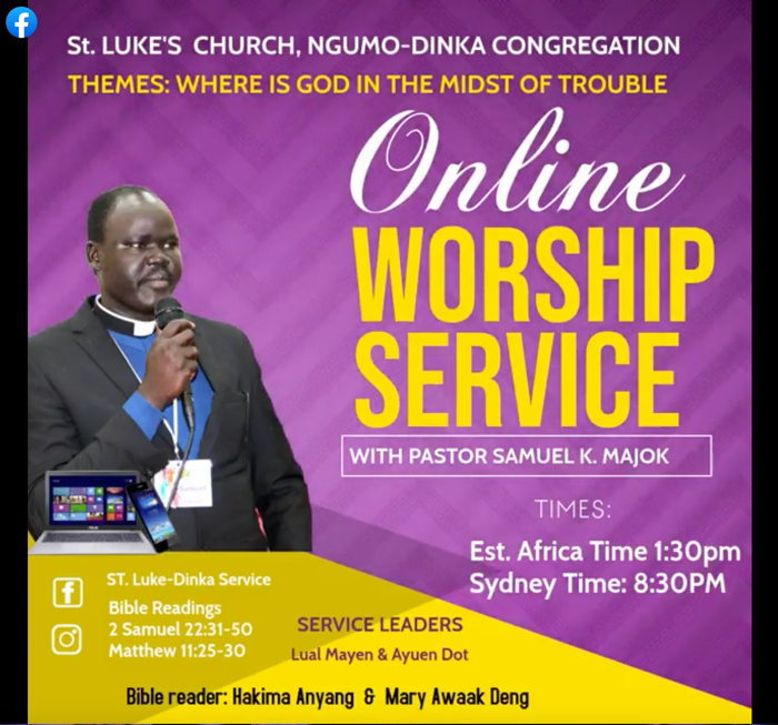 “Online Worship Service” by Pastor Samuel Majok