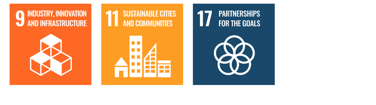 Sustainable Developement Goal 9 - Industry, Innovative and Infrastructure, 11 - Sustainable cities and communities and 17 - Partnerships for the goals