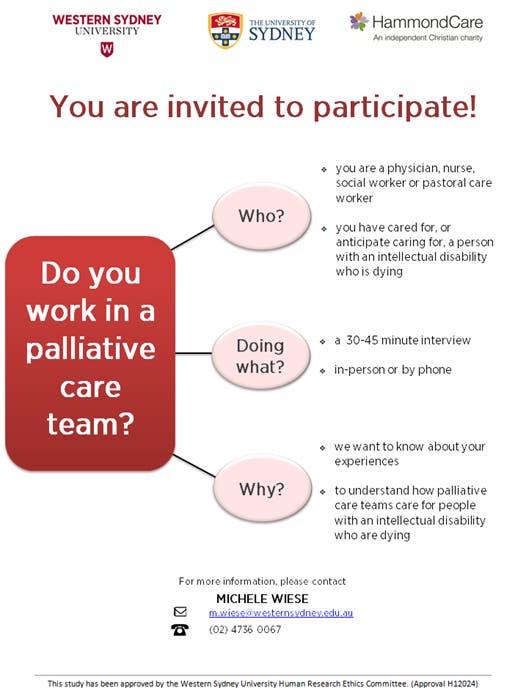Palliative Care and Intellectual Disability | Western Sydney University