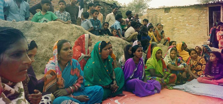 Meeting with villagers