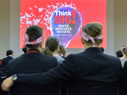 Students attending an event