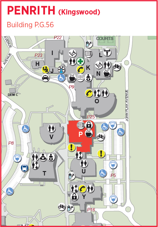 Map showing Academy Learning Zone at Penrith Campus