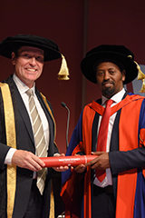 Feleke at graduation.
