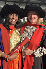 Lalitha at graduation with supervisor.