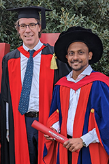 Sithum at graduation with co-supervisor.