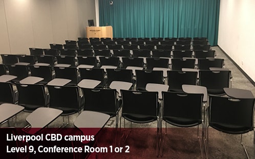 Liverpool CBD Campus, Level 9, Conference Rooms 1 or 2