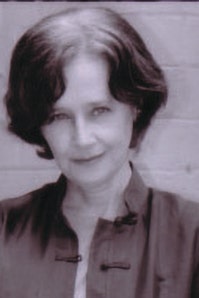 black and white photograph of a woman with short hair